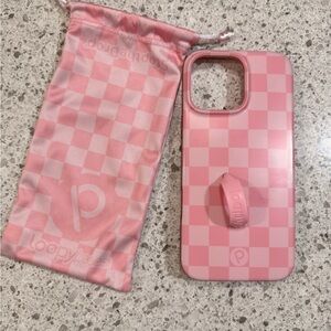 Loopy Case Pink Checkered Phone Cover iPhone 16 pro max